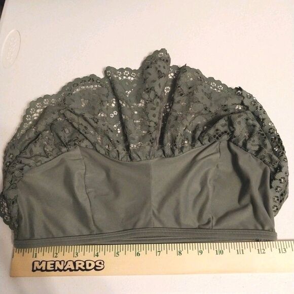 Victoria's Secret Body By Victoria Bralette L Green Floral Lace Adjustable Strap - Picture 6 of 8